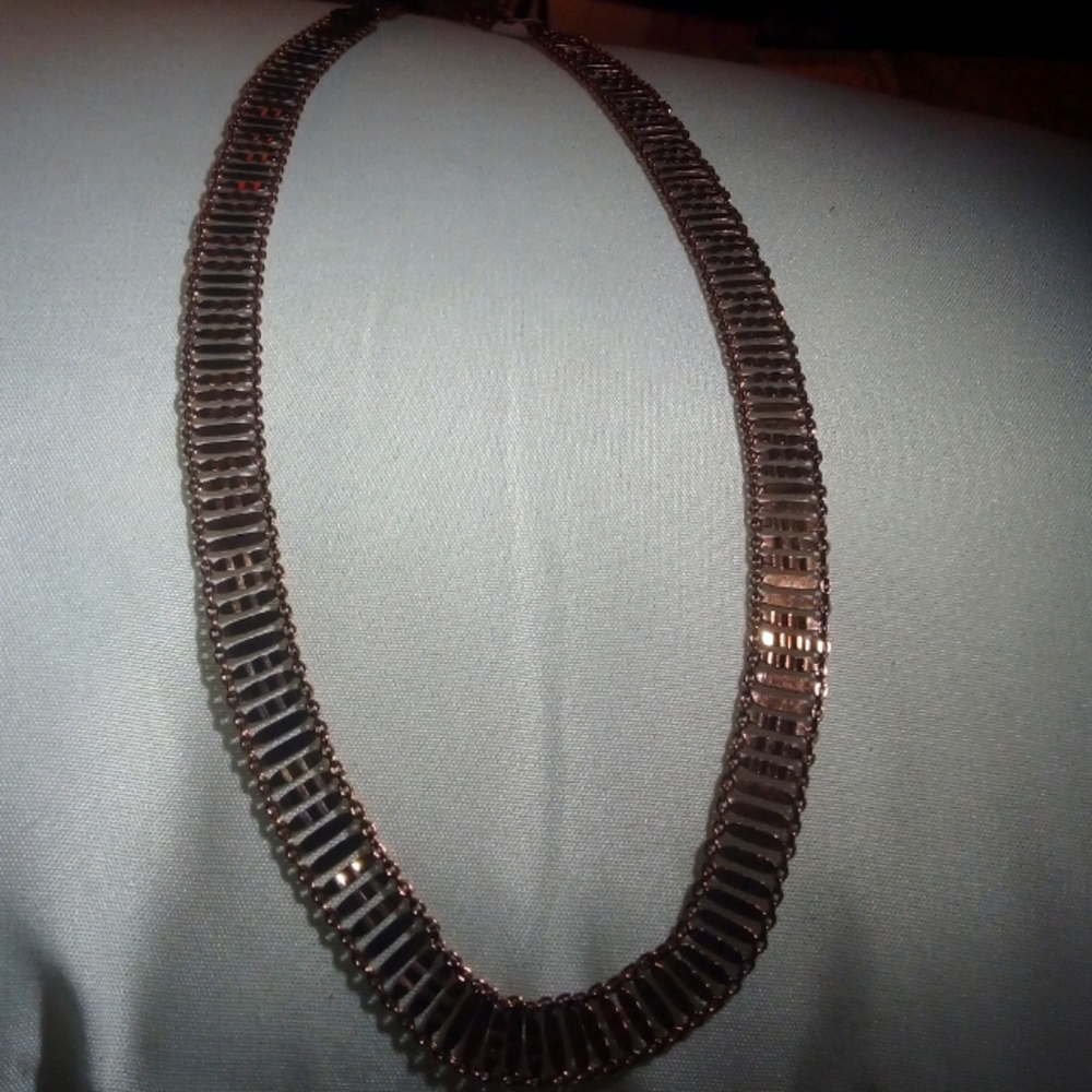 Sterling Silver vintage necklace bronze in color
